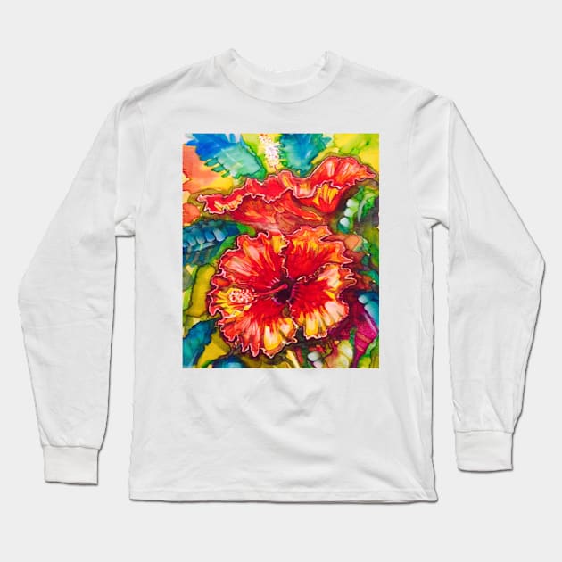 Hibiscus Long Sleeve T-Shirt by Pipsilk